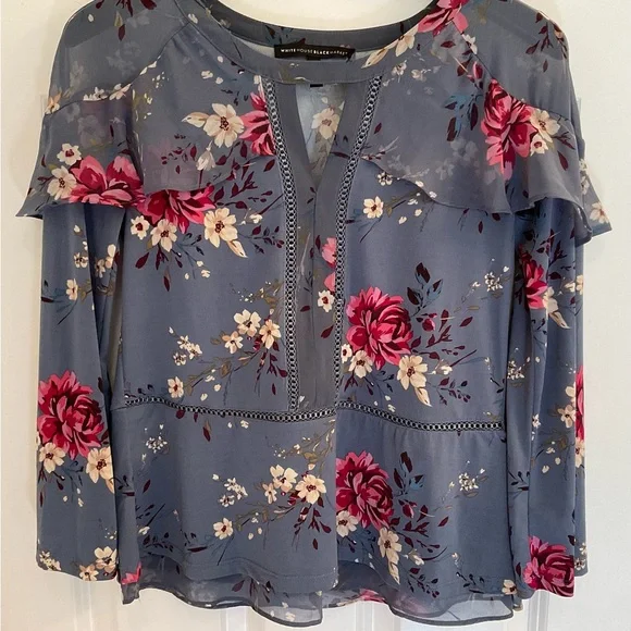White House Black Market Floral Blouse - Size XS - Picture 8 of 10